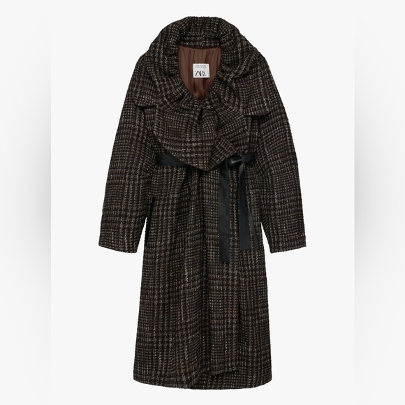 Zara Limited Edition Balloon Collar Long Coat - Sz M/L NWT - Picture 6 of 15